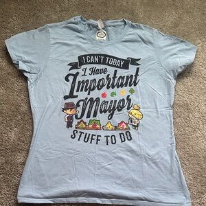 Animal Crossing Nintendo Light Blue Adult Tee